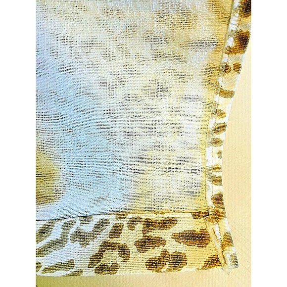 Cheetah Animal Print Designer Upholstery Fabric Tablecloth Flex Linen - Picture 5 of 6